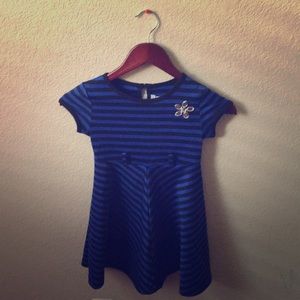 Sweet heart rose striped dark blue and black dress